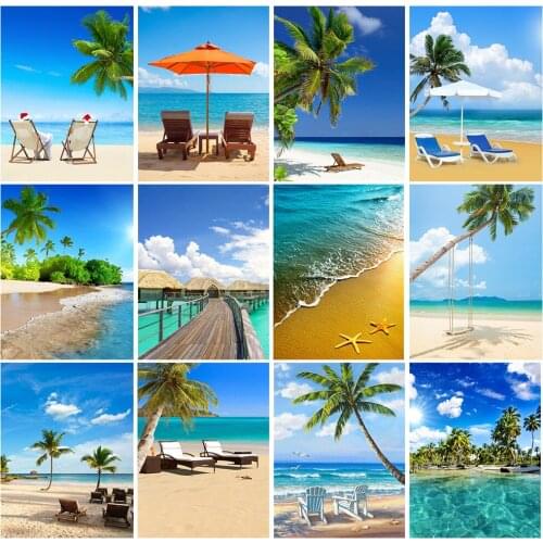 Diamond Painting 5D Diy Sunny Beach Landscape Home Furnishing Rhinestone Embroidery Decoration Paintings Can Be Customized