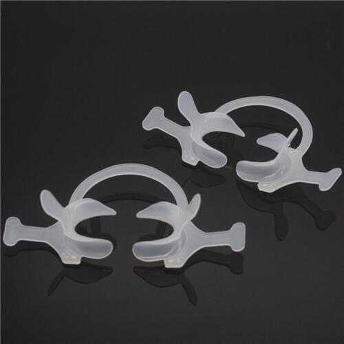 White Dental Cheek Lip Retractor Mouth Opener C-Shape With Handle Large / Small