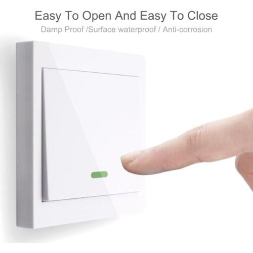 Smart home wireless button switch lighting appliances radio frequency remote control wall panel button receiver LED