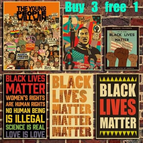 Black Life Theme Retro Kraft Paper Poster Bar Office Coffee Shop Home Art Wall Stickers