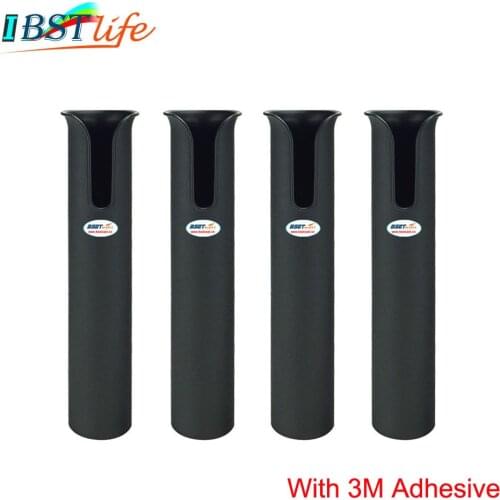 4X 3M Adhesive ABS Plastic Rod Holders Fishing Rod Spinning Accessories Durable Pole Tube Mount With NO Hole Bracket Socket Rack