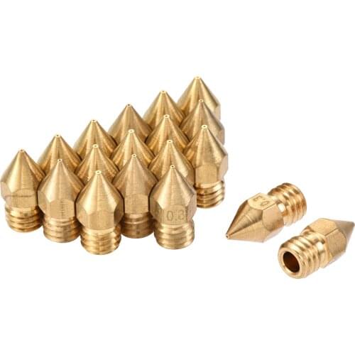 Uxcell 0.3mm 3D Printer Nozzle, 18pcs M6 Thread for MK8 3mm Extruder Print, Brass