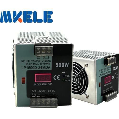 LP-500-24 500W 24V 20.8A Small Volume Single Output Switching power supply for LED Strip CNC 3D Print with digital monitor