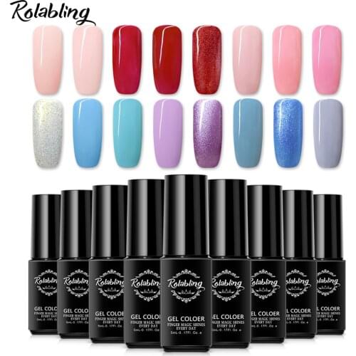 Rolabling Nail Gel Polish Top Base Coat UV Gel Lacquer Soak off Lacquer Glue Nails Manicure lacquer nails Gel Nail Art Polish