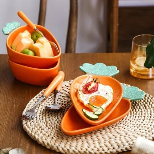 Ceramic carrot dish bowl creative tableware vegetable modeling tableware radish dish cartoon bowl