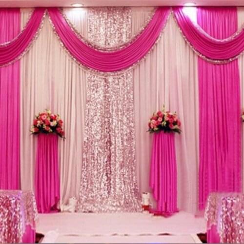 Classic Style 3M * 6M Wedding Backdrop with Pipe Wedding Decoration including backdrop and Stainless steel stand