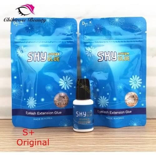Korea Sky Glue S+ for eyelash extensions fast drying 1-2s long last time 6-7 weeks Eyelash Adhesive 5ml Black Cap