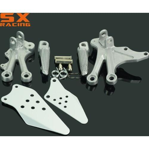 Motorcycle Silver Street Bike Front Foot Pegs Pedal Footrest For KAWASAKI ZX10R ZX 10R 2004 2005 2004-2005