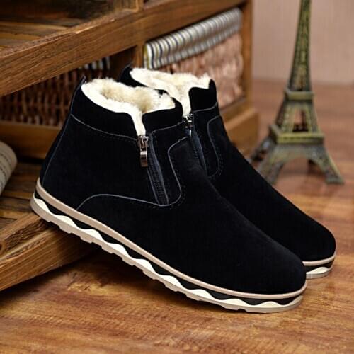 Winter New Mens Snow Boots Mens British Warm Boots Plus Velvet Cotton Shoes High-top Shoes Casual Cotton Boots