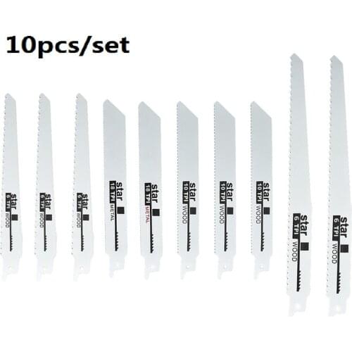 10pcs Reciprocating Saw Blades Saber Saw Handsaw Multi Saw Blade For Cutting Wood Metal PVC Tube Power Tools Accessories