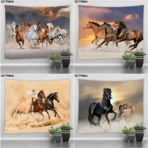 Pentium Horse Print Wall Hippie Tapestry Polyester Fabric Home Decor Wall Rug Carpets Hanging Couch Blanket Bedroom Tapestries