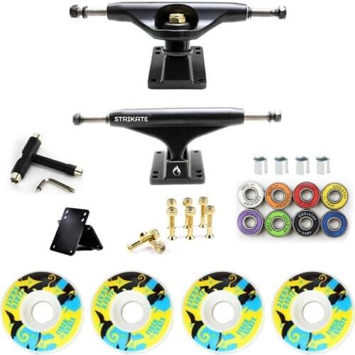New 5in Skateboard Trucks Combo Set 5230mm Wheels Aluminum Magnesium Alloy Professional Bridge Skate Board Bracket