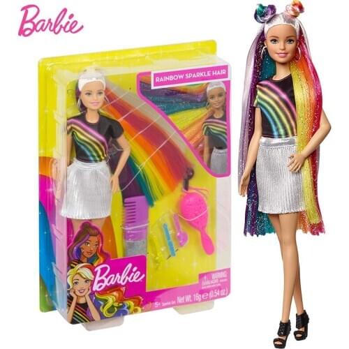 Original Rainbow Hair Princess Barbie Doll Fashion Birthday Gifts Barbie Accessories Clothes Girls Doll Bonecas Baby Toys Kids