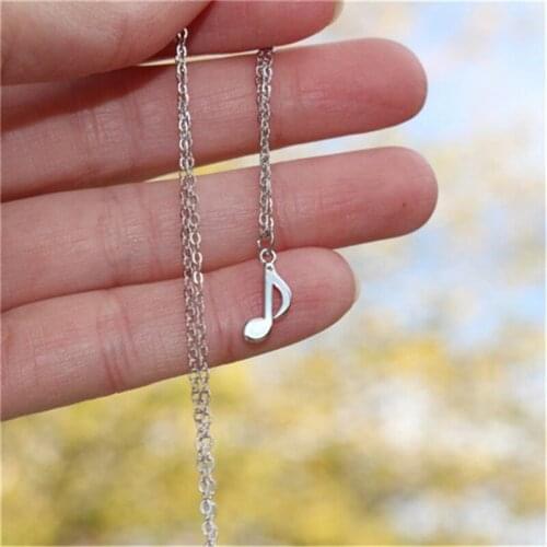 Open Happy Mood Lucky Musical Note Necklace Jewelry Music Necklace Treble cleff necklace For Music Lovers Everyday Jewelry
