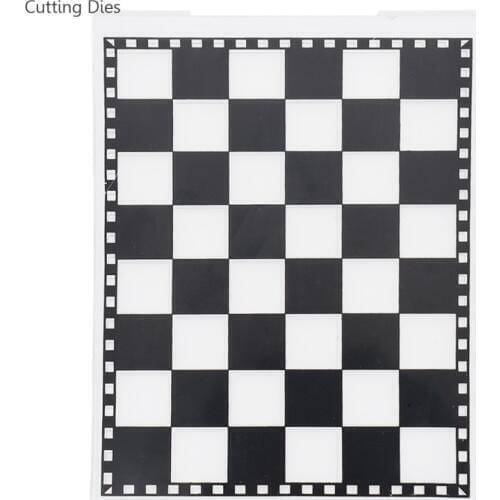 Black White Checkerboard Printed Plastic Embossing Folder For Scrapbooking Photo Album Diy Paper Card Making Crafts Home Decor