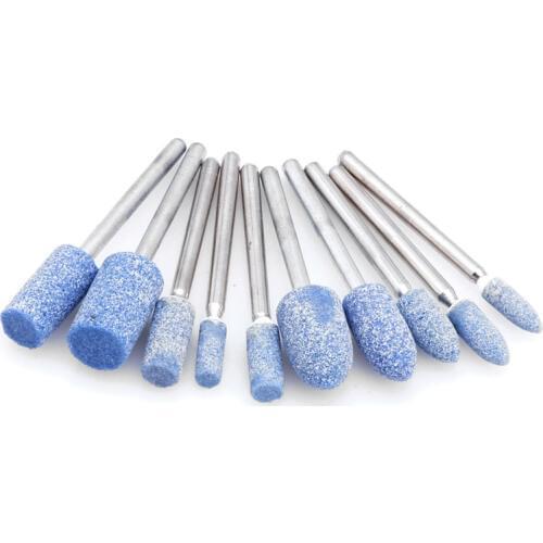 Hot 10x 1/8 " Abrasive Polishing Mounted Stone Rotary Tool Grinding Wheel Blue for car accessories