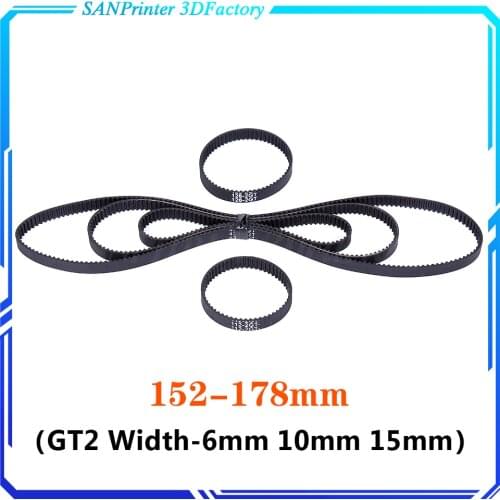 3D Printer Parts GT2 Closed Loop Timing Belt Rubber 2GT 6mm152 154 156 158 160 162 164 166 168 170 172 174 176 178mm Synchronous