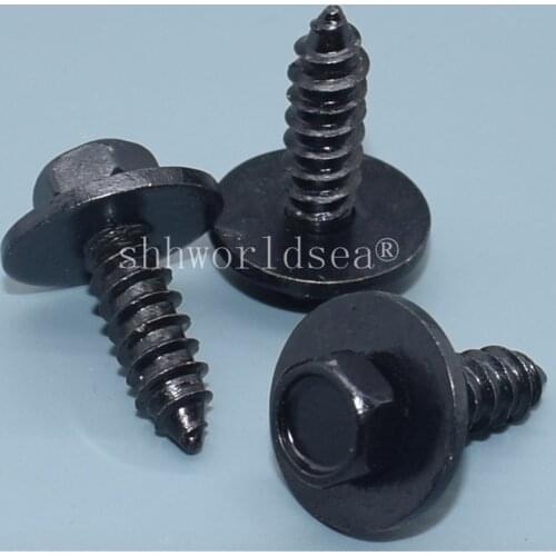Shhworldsea Free Shipping 100PCS black zinc plated screws Car Metal Screw Auto Metal Fastener Automotive Metal Clip