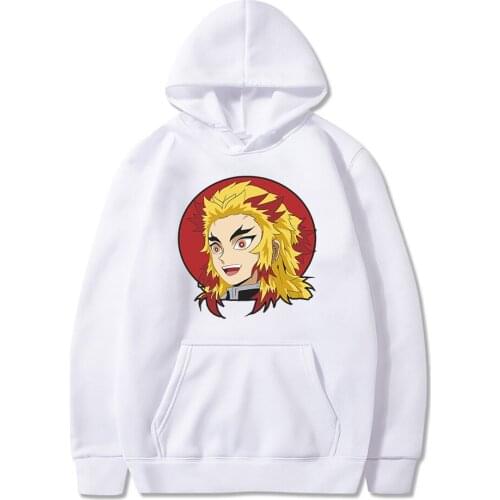 Rengoku Shinjurou Demon Slayer Japan Anime Hoodies Women Harajuku Manga Graphic Winter Warm Long Sleeve Street Sweatshirt Male