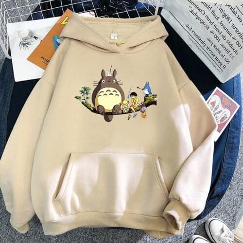 Totoro Hoodie Japanese Anime Funny Manga Hoodie Women Spirited Away Miyazaki Hayao Sweatshirt 90s Graphic Hoody Female