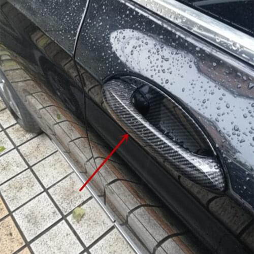 Carbon Fiber Color Outer Door Handle Frame Decoration Cover Trim For BMW X3 G01 G08 2018 Exterior Accessories Doorknob Decals