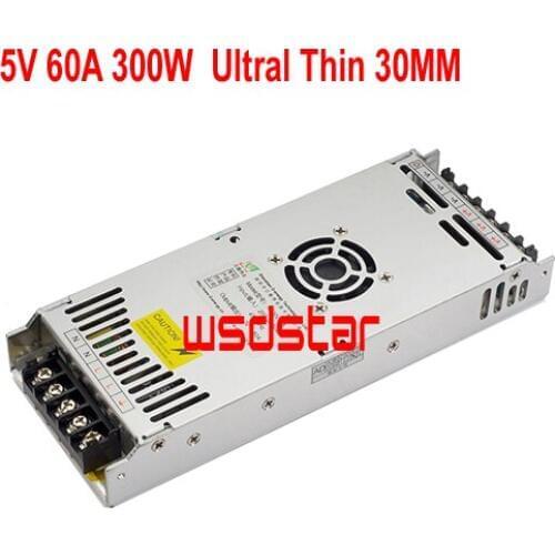 5V 60A 300W Ultral thin switching LED Power Supply for P1.2 P1.4 P1.5 P1.6 P1.8 P3.75 P13.33 P20 P25 LED display Input 200-240V