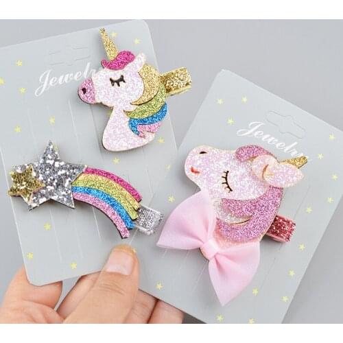 Unicorn Hairgrips Girls Hair Accessories for Party Kids Star Hairpins Barrettes Cartoon Hairgrip Fashion Hair Accessories