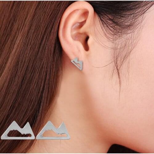 Simple Triangle Earings Geometric Mountain Shaped Earrings for Women Outdoor Lover Gifts Jewelry