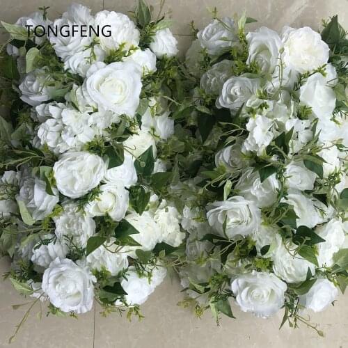 10pcs/lot Fleurs Artificielles Arch Runner Rose Decorative Silk Flower Wall Props Wedding Party Background Decoration TONGFENG