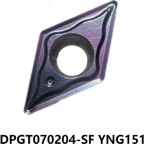 10pcs/lot DPGT07 DPGT070204-SF YNG151 DPGT 070204 Carbide Inserts for Steel & Stainless Turning Lathe Tools Cutter