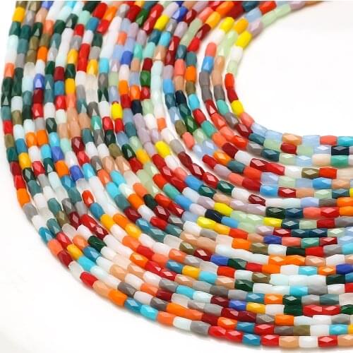 190pcs/lot Supplies For Jewelry 2x4mm Glass Crystal Faceted Loose Long Square Beads DIY for Jewelry Making Bracelet & Necklace