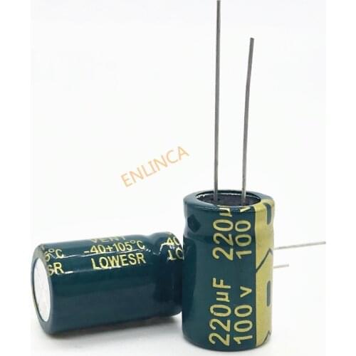 2pcs/lot high frequency low impedance 100V 220UF 13*20 20% RADIAL aluminum electrolytic capacitor 220000nf 20