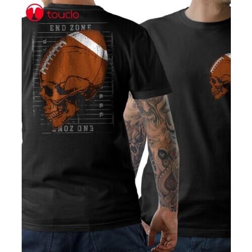 2020 Footballs Skull T-Shirt Skull American Old School Fan Shirt Double Side Hoodies