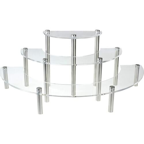3-Tier Clear Acrylic Semicircle Round Cupcake Dessert Display Stand