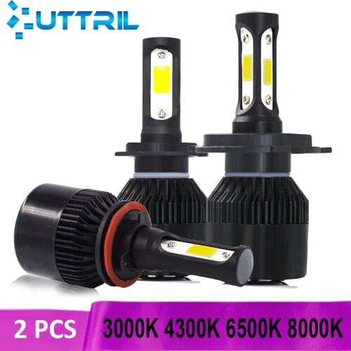 Uttril 2 Pcs LED H4 H7 H11 3000K 4300K 6500K 8000K Car Headlight LED H8 H9 9005 HB3 9006 HB4 880 881 H1 H3 H27 Auto LED Lamp 12V