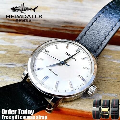 Heimdallr Mens Business Waterproof Watch Gold Luxury Bubble High Strength Mineral Glass Miyota 8215 Automatic Chain Up GS Watch