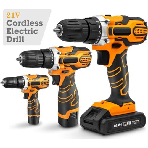 21V Cordless Drill Electric Drill Wireless Drill Electric Screwdriver Cordless Screwdriver DC Lithium Battery Power Tools