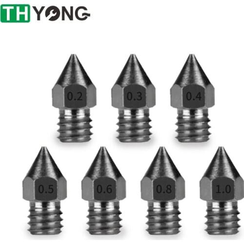 MK7 MK8 Nozzle Super Hard Steel Mold Corrosion-Resistant Extruder Threaded 1.75mm 3D Printer Nozzle For Ender3 Sapphire Pro