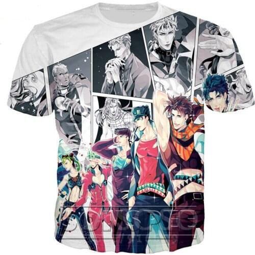 Anime Mens T-shirt Jojo Bizarre Adventure 3d Print T Shirt Men/women Harajuku Style Streetwear Short Sleeve Top Tshirt Clothing