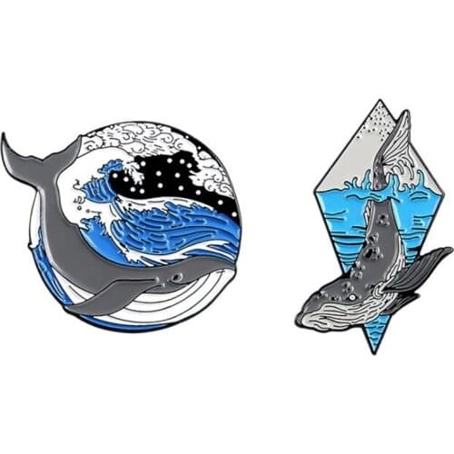 Whale Enamel Pin Brooches For Women Anime Lapel Pins Badges On Backpack Cute Womens Metal Brooch Decorative Badges For Backpack