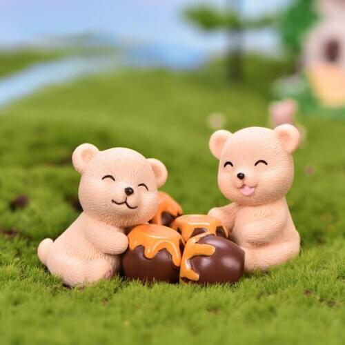 Mini Honeypot Bear Snowball Duck Display Mold Fairy Garden Miniatura Micro Landscape Home Garden Decor Doll House Decor Gift