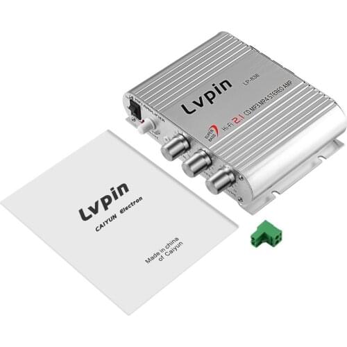 Mini Hi-Fi Stereo Car Amplifier Booster Auto Motor Boat Home Audio Bass Speaker Verstarker Vehicle 12V 20W CD MP3 Radio Sliver