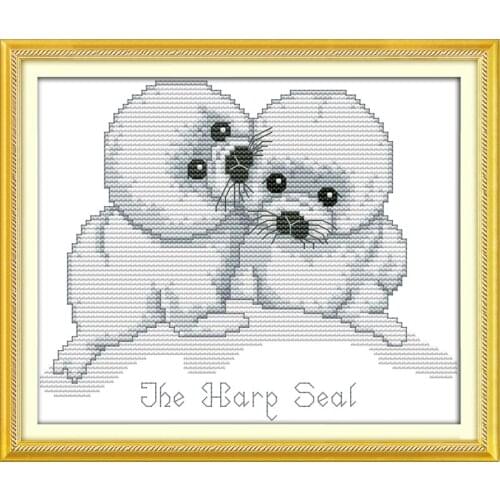 Seals cross stitch kit cartoon 11ct count canvas stitches embroidery DIY handmade needlework plus