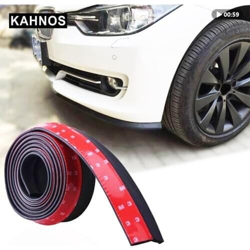 2.5M Car Bumper Lip Stickers Car Front Bumper Lip Rubber Car Bumper Protectors Exterior Mouldings Bumper Lip Strip 65mm Width