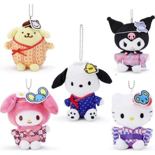 New Kimono Bunny Rabbit Cat Dog Plush Keychain Small Pandent Kids Stuffed Toys for Children Gifts 11CM
