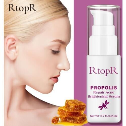 RtopR Propolis Repair Acne Brightening Serum Acne Scar Spots Cleaning Serum Shrink Pores Eliminates Acne Treatment Oil control