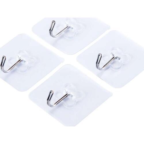 Strong Adhesive Wall Hook Transparent Removable Hanger Hooks for Bathroom Kitchen 669