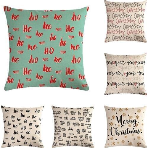 Merry Christmas Cushion Cover Letter Printing Style Christmas Gifts Christmas Throw Pillow Pillowcase Sofa Decorative H744