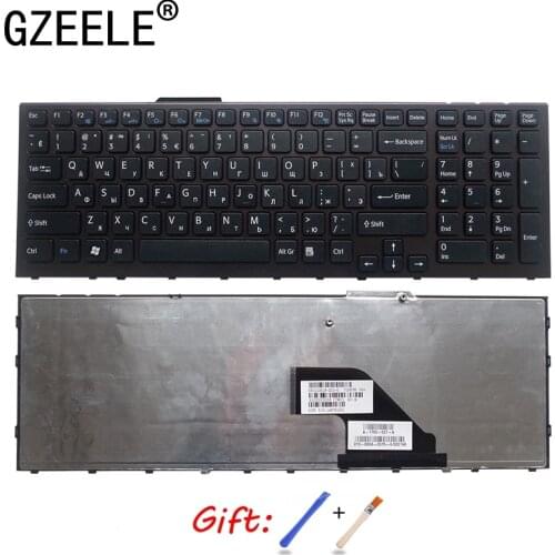 GZEELE russian for sony VPC F11 F115 F219FC F21Z1E F249FC VPC-F F119FC VPC-F11 F12 laptop keyboard RU layout with silver frame
