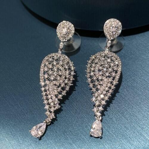 Bilincolor geometric full zircon hourglass shape exaggerated earrings , earrings for women party or gift